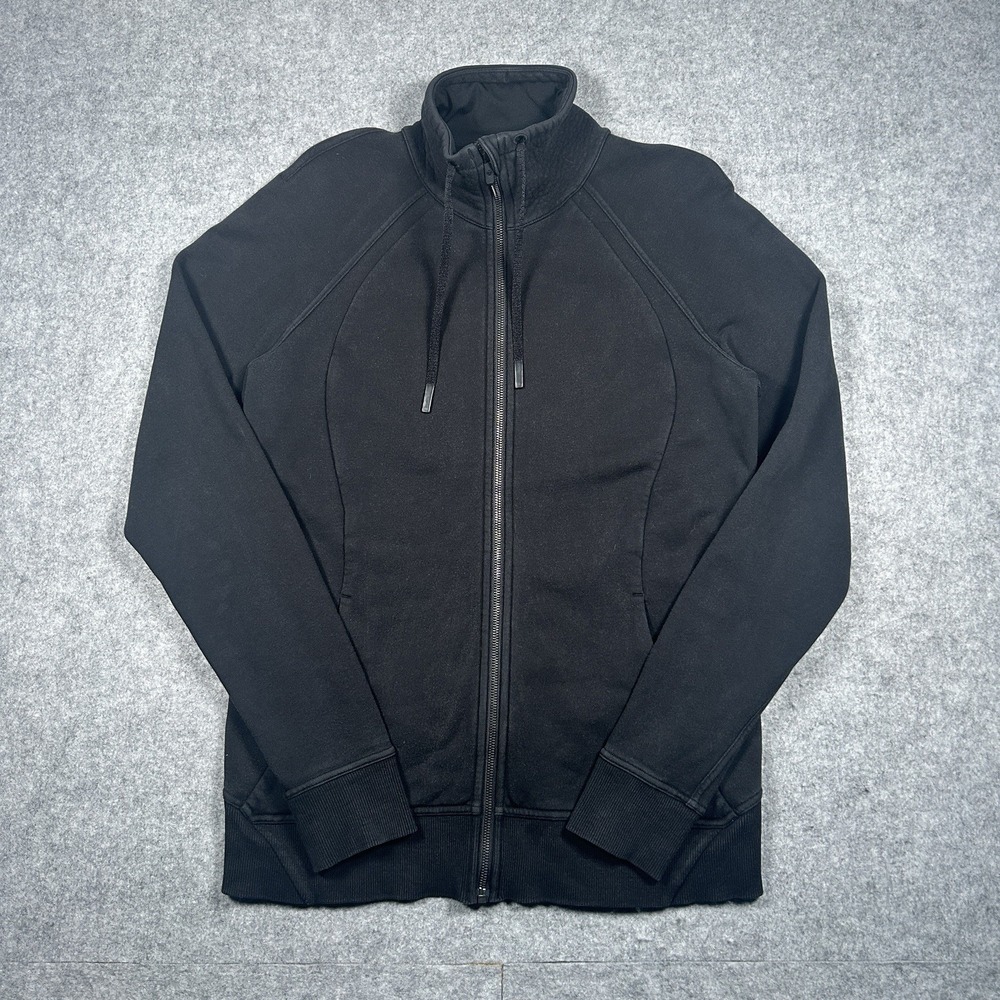 Lululemon Huddle & Hustle Jacket Womens Sz 10 Black Full Zip Heavyweight Active